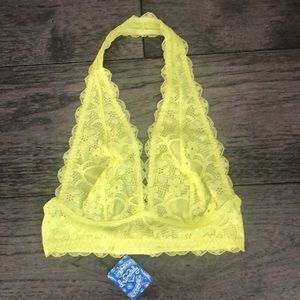 Free People lace halter lemon woman’s bralette.